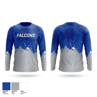 Long Sleeve Performance Shirt, Falcons, Cheer, Teamtime, Team time, sublimation, custom sports apparel, team uniforms, spirit wear, spiritwear, sports uniforms, custom shirts, team store, custom team store, fundraiser sports, apparel fundraiser