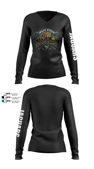 JAGUARS Women's Long Sleeve V-neck Shirt - 7