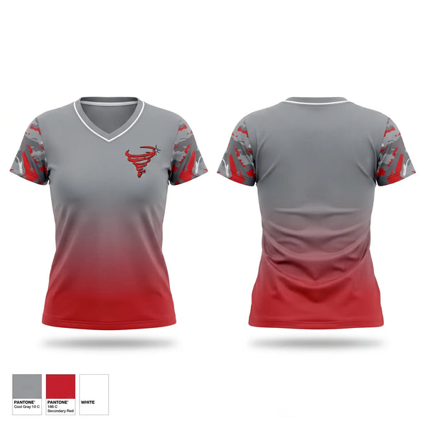 Womens Short Sleeve Vneck Shirt, Bradford Tornadoes, , Teamtime, Team time, sublimation, custom sports apparel, team uniforms, spirit wear, spiritwear, sports uniforms, custom shirts, team store, custom team store, fundraiser sports, apparel fundraiser