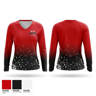 Womens Long Sleeve Vneck Shirt, Booker T. Washington, , Teamtime, Team time, sublimation, custom sports apparel, team uniforms, spirit wear, spiritwear, sports uniforms, custom shirts, team store, custom team store, fundraiser sports, apparel fundraiser