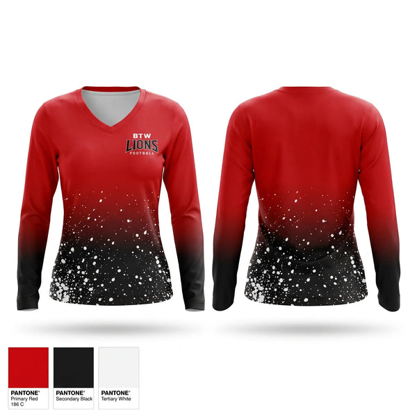 Womens Long Sleeve Vneck Shirt, Booker T. Washington, , Teamtime, Team time, sublimation, custom sports apparel, team uniforms, spirit wear, spiritwear, sports uniforms, custom shirts, team store, custom team store, fundraiser sports, apparel fundraiser