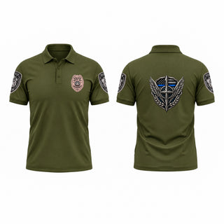 Short Sleeve Performance Polo, DeQuincy Police Department, Police, Teamtime, Team time, sublimation, custom sports apparel, team uniforms, spirit wear, spiritwear, sports uniforms, custom shirts, team store, custom team store, fundraiser sports, apparel fundraiser