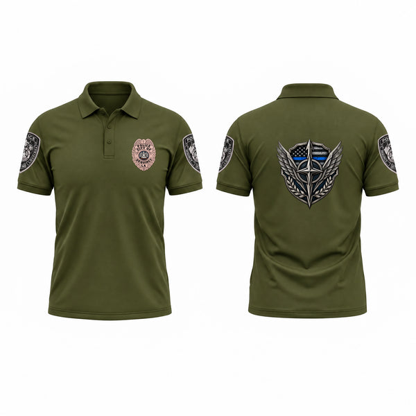 Short Sleeve Performance Polo, DeQuincy Police Department, Police, Teamtime, Team time, sublimation, custom sports apparel, team uniforms, spirit wear, spiritwear, sports uniforms, custom shirts, team store, custom team store, fundraiser sports, apparel fundraiser