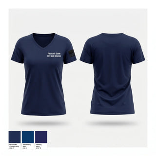 Womens Short Sleeve Vneck Shirt, Pleasant grove fire and rescue, Fire Department, Teamtime, Team time, sublimation, custom sports apparel, team uniforms, spirit wear, spiritwear, sports uniforms, custom shirts, team store, custom team store, fundraiser sports, apparel fundraiser