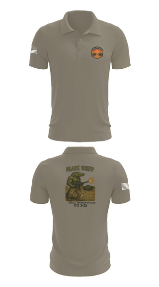 Short Sleeve Performance Polo, 4th Assault Amphibian Battalion, Company B, , Teamtime, Team time, sublimation, custom sports apparel, team uniforms, spirit wear, spiritwear, sports uniforms, custom shirts, team store, custom team store, fundraiser sports, apparel fundraiser