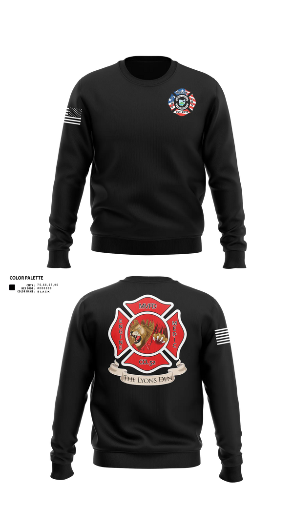 Crew Neck Sweatshirt, Company 52, Fire Department, Teamtime, Team time, sublimation, custom sports apparel, team uniforms, spirit wear, spiritwear, sports uniforms, custom shirts, team store, custom team store, fundraiser sports, apparel fundraiser
