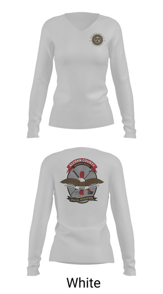 Womens Long Sleeve Vneck Shirt, Alcorn County Special Operations, Fire Department, Teamtime, Team time, sublimation, custom sports apparel, team uniforms, spirit wear, spiritwear, sports uniforms, custom shirts, team store, custom team store, fundraiser sports, apparel fundraiser