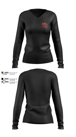 Womens Long Sleeve Vneck Shirt, New York Bagel Co, , Teamtime, Team time, sublimation, custom sports apparel, team uniforms, spirit wear, spiritwear, sports uniforms, custom shirts, team store, custom team store, fundraiser sports, apparel fundraiser