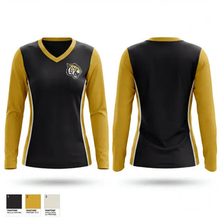 Womens Long Sleeve Vneck Shirt, Trinity College Football, , Teamtime, Team time, sublimation, custom sports apparel, team uniforms, spirit wear, spiritwear, sports uniforms, custom shirts, team store, custom team store, fundraiser sports, apparel fundraiser