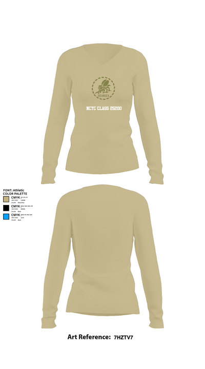 NCTC Class 25200 18303376 Women's Long Sleeve V-neck Shirt - 78