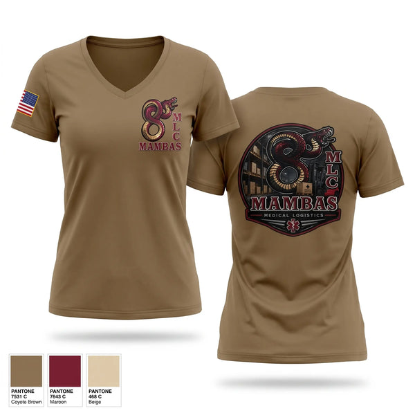 Womens Short Sleeve Vneck Shirt, 8th MLC, Army, Teamtime, Team time, sublimation, custom sports apparel, team uniforms, spirit wear, spiritwear, sports uniforms, custom shirts, team store, custom team store, fundraiser sports, apparel fundraiser