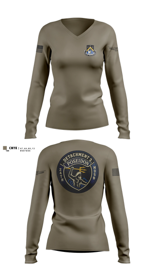 Womens Long Sleeve Vneck Shirt, 24TH MDSB, Army, Teamtime, Team time, sublimation, custom sports apparel, team uniforms, spirit wear, spiritwear, sports uniforms, custom shirts, team store, custom team store, fundraiser sports, apparel fundraiser