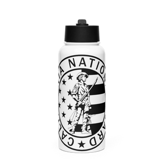132d MRBC, 579th EN BN, 49th MP DIV 50518216 Stainless Steel Water Bottle with a Straw Lid