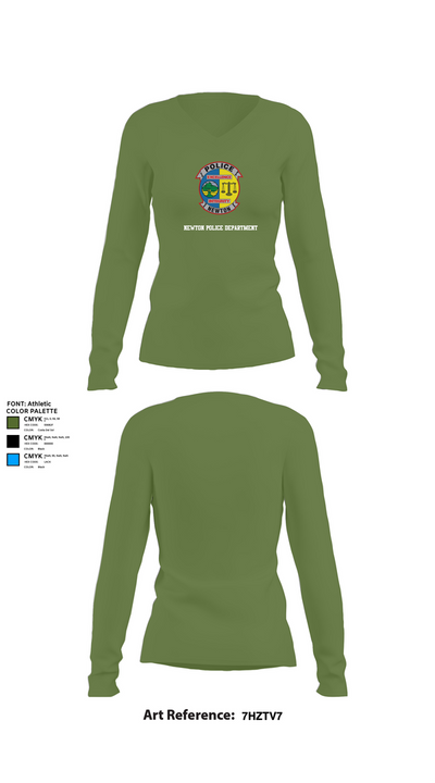 Newton Police Department 7766110 Women's Long Sleeve V-neck Shirt - 40