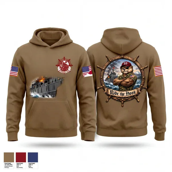 Hoodie, Ride The Hook, Army, Teamtime, Team time, sublimation, custom sports apparel, team uniforms, spirit wear, spiritwear, sports uniforms, custom shirts, team store, custom team store, fundraiser sports, apparel fundraiser