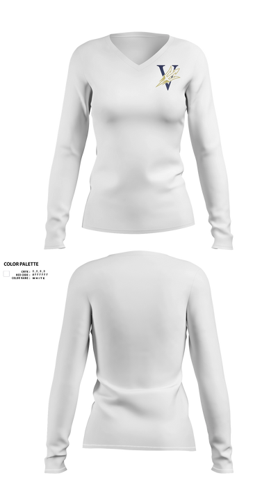 Varina 17264070 Women's Long Sleeve Rash Guard V-neck Shirt - 22