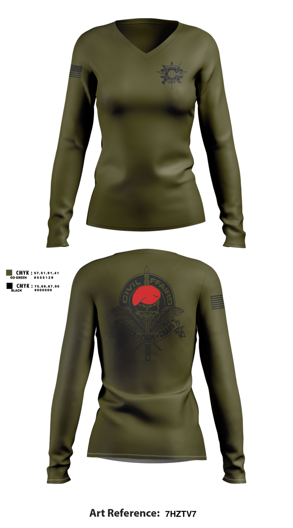 Womens Long Sleeve Vneck Shirt, Joint Medical Unit, Army, Teamtime, Team time, sublimation, custom sports apparel, team uniforms, spirit wear, spiritwear, sports uniforms, custom shirts, team store, custom team store, fundraiser sports, apparel fundraiser