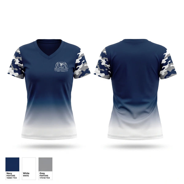 Womens Short Sleeve Vneck Shirt, GRIMSLEY HIGH SCHOOL, Softball, Teamtime, Team time, sublimation, custom sports apparel, team uniforms, spirit wear, spiritwear, sports uniforms, custom shirts, team store, custom team store, fundraiser sports, apparel fundraiser