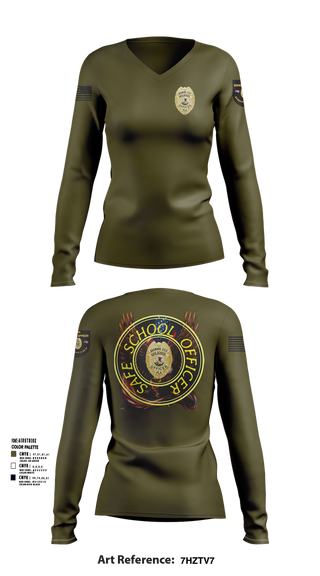 Womens Long Sleeve Vneck Shirt, School officer, , Teamtime, Team time, sublimation, custom sports apparel, team uniforms, spirit wear, spiritwear, sports uniforms, custom shirts, team store, custom team store, fundraiser sports, apparel fundraiser