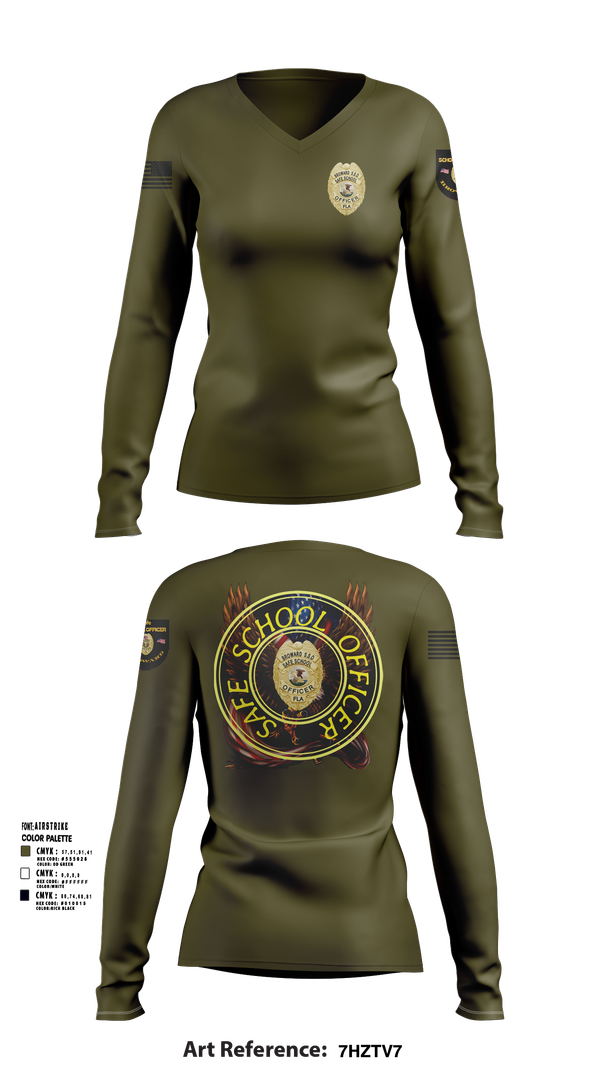 Womens Long Sleeve Vneck Shirt, School officer, , Teamtime, Team time, sublimation, custom sports apparel, team uniforms, spirit wear, spiritwear, sports uniforms, custom shirts, team store, custom team store, fundraiser sports, apparel fundraiser