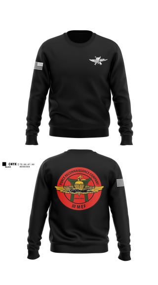 Crew Neck Sweatshirt, 3rd Reconnaissance Battalion, Force Co, Marines, Teamtime, Team time, sublimation, custom sports apparel, team uniforms, spirit wear, spiritwear, sports uniforms, custom shirts, team store, custom team store, fundraiser sports, apparel fundraiser