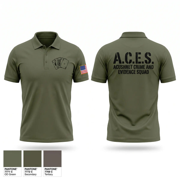 Short Sleeve Performance Polo, A.C.E.S (Acushnet Crime & Evidence Squad, Police, Teamtime, Team time, sublimation, custom sports apparel, team uniforms, spirit wear, spiritwear, sports uniforms, custom shirts, team store, custom team store, fundraiser sports, apparel fundraiser