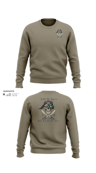 Crew Neck Sweatshirt, 1st Platoon Jolly Rodgers, Army, Teamtime, Team time, sublimation, custom sports apparel, team uniforms, spirit wear, spiritwear, sports uniforms, custom shirts, team store, custom team store, fundraiser sports, apparel fundraiser
