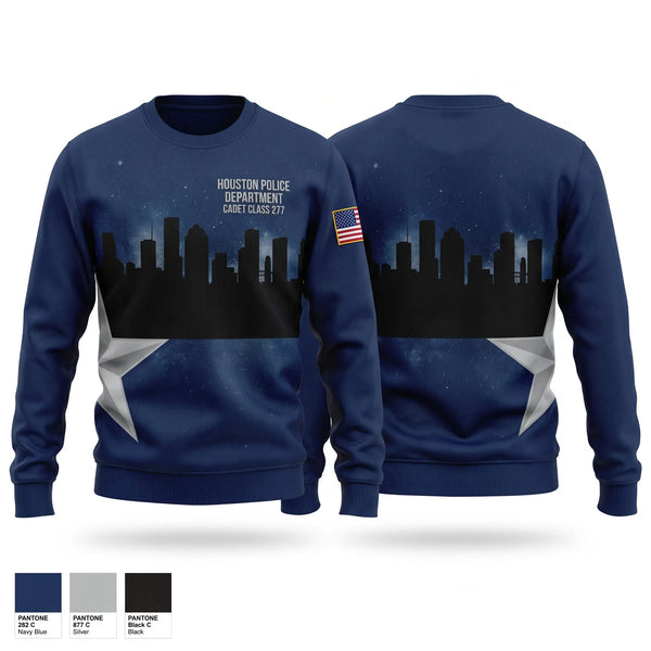 Crew Neck Sweatshirt, Houston Police Department Cadet Class 277, Police, Teamtime, Team time, sublimation, custom sports apparel, team uniforms, spirit wear, spiritwear, sports uniforms, custom shirts, team store, custom team store, fundraiser sports, apparel fundraiser