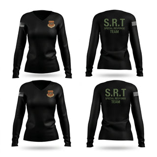 Womens Long Sleeve Vneck Shirt, Evangeline Parish Sheriffs Office S.R.T, Police, Teamtime, Team time, sublimation, custom sports apparel, team uniforms, spirit wear, spiritwear, sports uniforms, custom shirts, team store, custom team store, fundraiser sports, apparel fundraiser