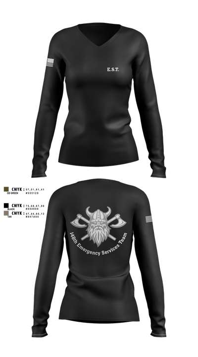 148th E.S.T. 42983044 Women's Long Sleeve V-neck Shirt - 1