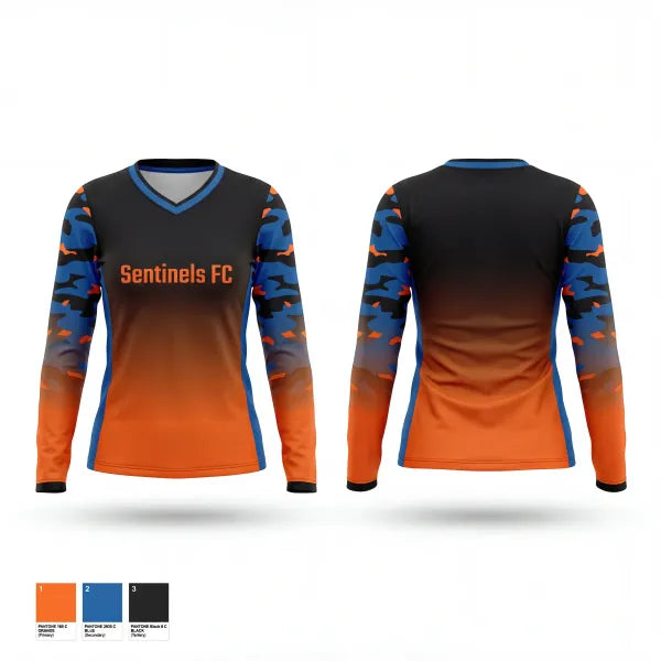 Womens Long Sleeve Vneck Shirt, Sentinels FC, Men's Soccer, Teamtime, Team time, sublimation, custom sports apparel, team uniforms, spirit wear, spiritwear, sports uniforms, custom shirts, team store, custom team store, fundraiser sports, apparel fundraiser