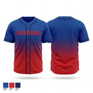 Full Button Baseball Jersey, Ambush, Baseball, Teamtime, Team time, sublimation, custom sports apparel, team uniforms, spirit wear, spiritwear, sports uniforms, custom shirts, team store, custom team store, fundraiser sports, apparel fundraiser