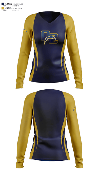 Womens Long Sleeve Vneck Shirt, Oakmont chargers, , Teamtime, Team time, sublimation, custom sports apparel, team uniforms, spirit wear, spiritwear, sports uniforms, custom shirts, team store, custom team store, fundraiser sports, apparel fundraiser