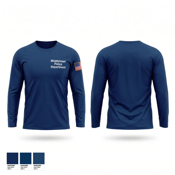 Long Sleeve Performance Shirt, Middletown Police Department, Police, Teamtime, Team time, sublimation, custom sports apparel, team uniforms, spirit wear, spiritwear, sports uniforms, custom shirts, team store, custom team store, fundraiser sports, apparel fundraiser
