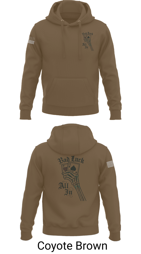 Hoodie, 4th plt bad luck, Army, Teamtime, Team time, sublimation, custom sports apparel, team uniforms, spirit wear, spiritwear, sports uniforms, custom shirts, team store, custom team store, fundraiser sports, apparel fundraiser