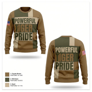 Crew Neck Sweatshirt, tiger battalion, Army, Teamtime, Team time, sublimation, custom sports apparel, team uniforms, spirit wear, spiritwear, sports uniforms, custom shirts, team store, custom team store, fundraiser sports, apparel fundraiser