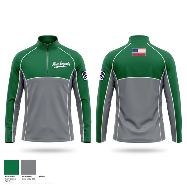 Quarter Zip Jacket, Knox Legends, Baseball, Teamtime, Team time, sublimation, custom sports apparel, team uniforms, spirit wear, spiritwear, sports uniforms, custom shirts, team store, custom team store, fundraiser sports, apparel fundraiser