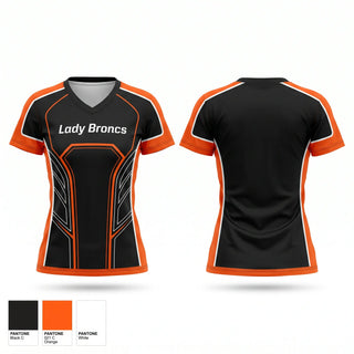 Womens Short Sleeve Vneck Shirt, Lady Broncs, Women's Basketball, Teamtime, Team time, sublimation, custom sports apparel, team uniforms, spirit wear, spiritwear, sports uniforms, custom shirts, team store, custom team store, fundraiser sports, apparel fundraiser