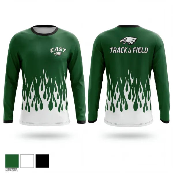 Long Sleeve Performance Shirt, East Henderson High School, Track & Field, Teamtime, Team time, sublimation, custom sports apparel, team uniforms, spirit wear, spiritwear, sports uniforms, custom shirts, team store, custom team store, fundraiser sports, apparel fundraiser