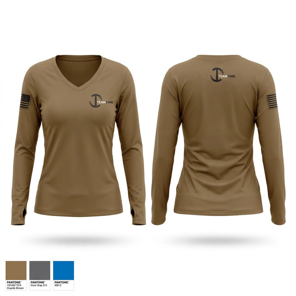 Womens Long Sleeve Vneck Shirt, 482 Security Forces, Air Force, Teamtime, Team time, sublimation, custom sports apparel, team uniforms, spirit wear, spiritwear, sports uniforms, custom shirts, team store, custom team store, fundraiser sports, apparel fundraiser