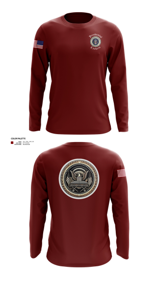 Long Sleeve Performance Shirt, Presidential Caskets Platoon, Army, Teamtime, Team time, sublimation, custom sports apparel, team uniforms, spirit wear, spiritwear, sports uniforms, custom shirts, team store, custom team store, fundraiser sports, apparel fundraiser