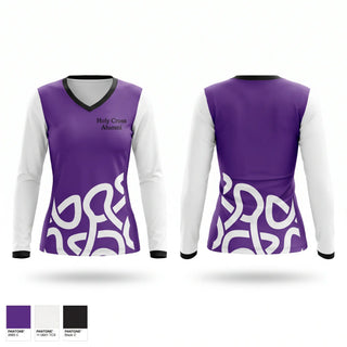 Womens Long Sleeve Vneck Shirt, Holy Cross Alumni, Track & Field, Teamtime, Team time, sublimation, custom sports apparel, team uniforms, spirit wear, spiritwear, sports uniforms, custom shirts, team store, custom team store, fundraiser sports, apparel fundraiser