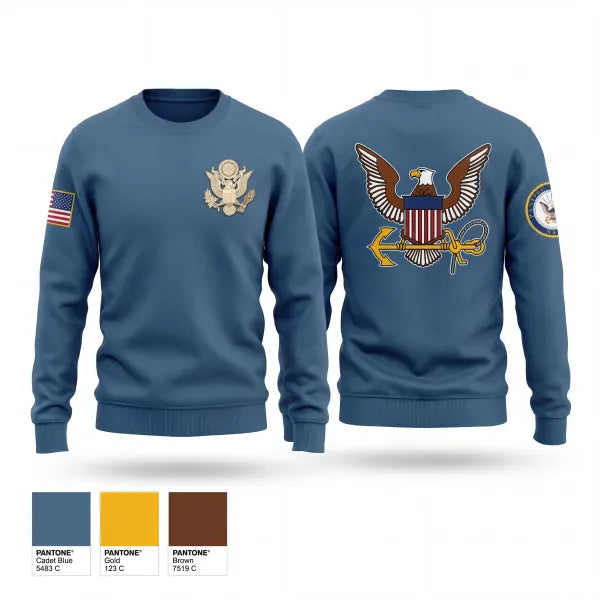 Crew Neck Sweatshirt, Christiana high school NJROTC, Navy, Teamtime, Team time, sublimation, custom sports apparel, team uniforms, spirit wear, spiritwear, sports uniforms, custom shirts, team store, custom team store, fundraiser sports, apparel fundraiser