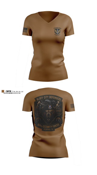 Womens Short Sleeve Vneck Shirt, 164th security forces, Air Force, Teamtime, Team time, sublimation, custom sports apparel, team uniforms, spirit wear, spiritwear, sports uniforms, custom shirts, team store, custom team store, fundraiser sports, apparel fundraiser