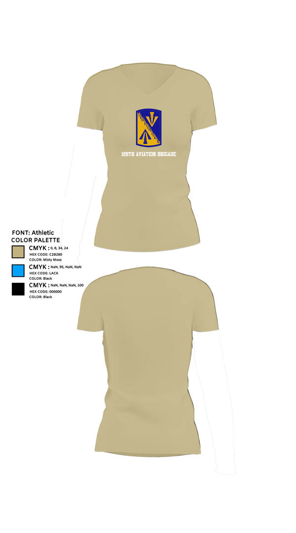Womens Short Sleeve Vneck Shirt, 128th Aviation Brigade, Army, Teamtime, Team time, sublimation, custom sports apparel, team uniforms, spirit wear, spiritwear, sports uniforms, custom shirts, team store, custom team store, fundraiser sports, apparel fundraiser