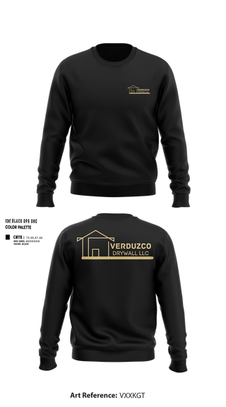 Crew Neck Sweatshirt, Verduzco Drywall, , Teamtime, Team time, sublimation, custom sports apparel, team uniforms, spirit wear, spiritwear, sports uniforms, custom shirts, team store, custom team store, fundraiser sports, apparel fundraiser
