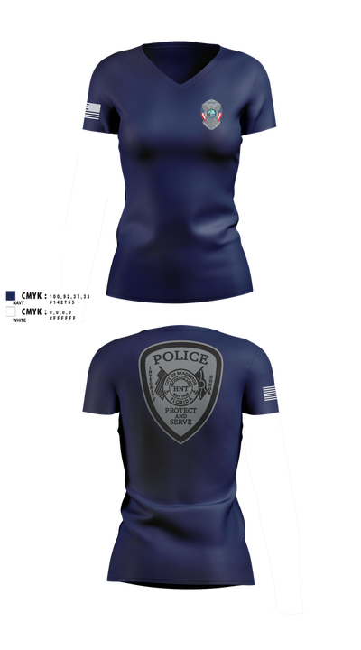 Bradenton Police HNT 75386069 Women's Short Sleeve V-neck Shirt - 100