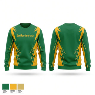 Crew Neck Sweatshirt, Golden falcons, Baseball, Teamtime, Team time, sublimation, custom sports apparel, team uniforms, spirit wear, spiritwear, sports uniforms, custom shirts, team store, custom team store, fundraiser sports, apparel fundraiser