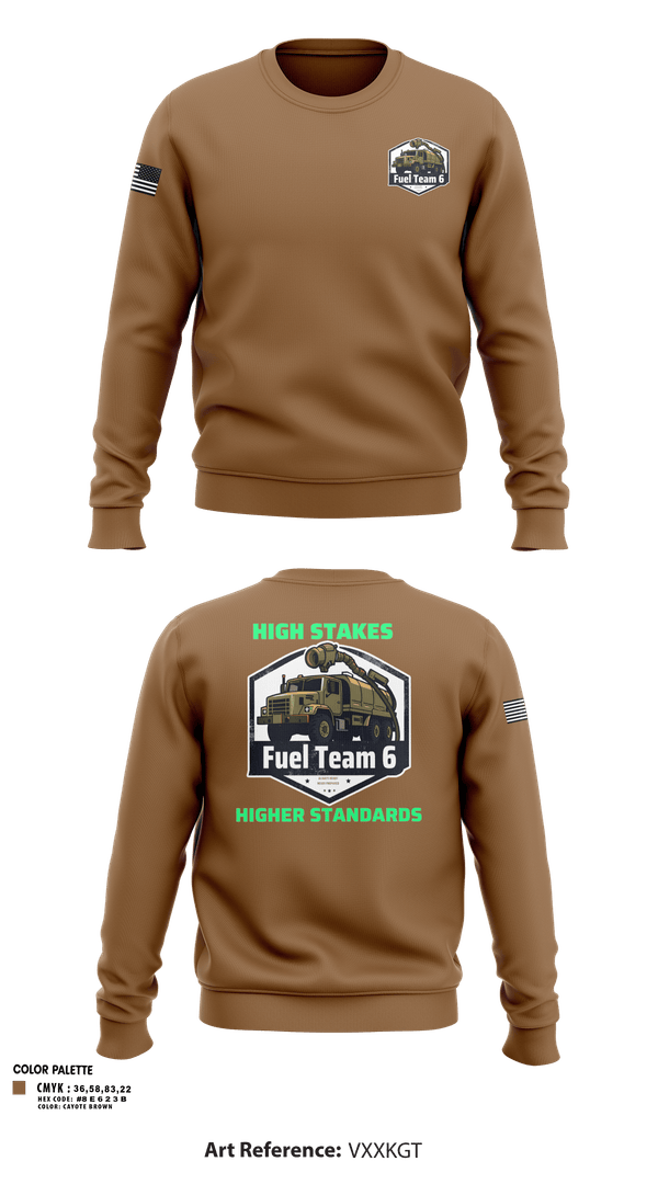 Crew Neck Sweatshirt, Fuel Team 6, Army, Teamtime, Team time, sublimation, custom sports apparel, team uniforms, spirit wear, spiritwear, sports uniforms, custom shirts, team store, custom team store, fundraiser sports, apparel fundraiser