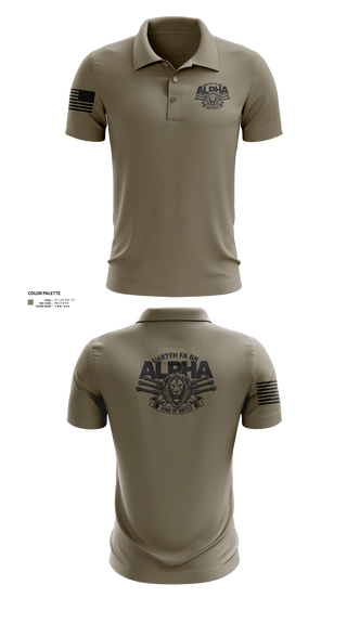 Short Sleeve Performance Polo, 1/487th FA BN, Army, Teamtime, Team time, sublimation, custom sports apparel, team uniforms, spirit wear, spiritwear, sports uniforms, custom shirts, team store, custom team store, fundraiser sports, apparel fundraiser
